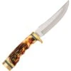 Schrade 153UH Uncle Henry Golden Spike Fixed Stainless Blade Knife With Delrin Stag Handle 1 Schrade 153UH Uncle Henry Golden Spike Fixed Stainless Blade Knife With Delrin Stag Handle -Schrade Knives 114125 114154