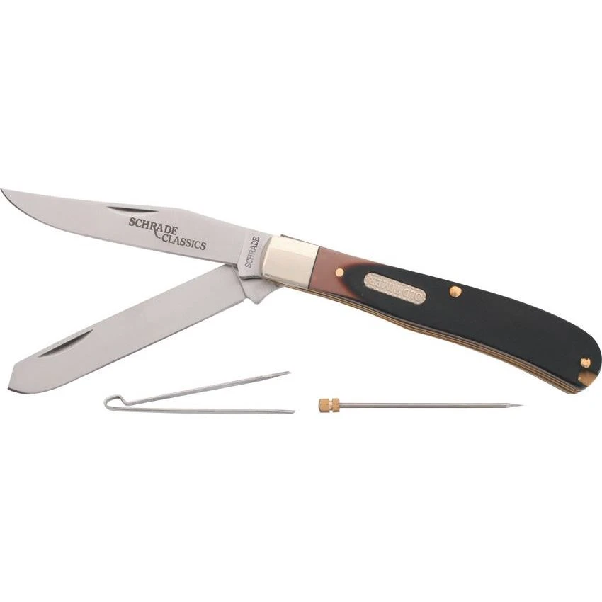 Schrade 96OT Bearhead Trapper Folding Pocket Knife With Sawcut Delrin Handle 3 Schrade 96OT Bearhead Trapper Folding Pocket Knife With Sawcut Delrin Handle