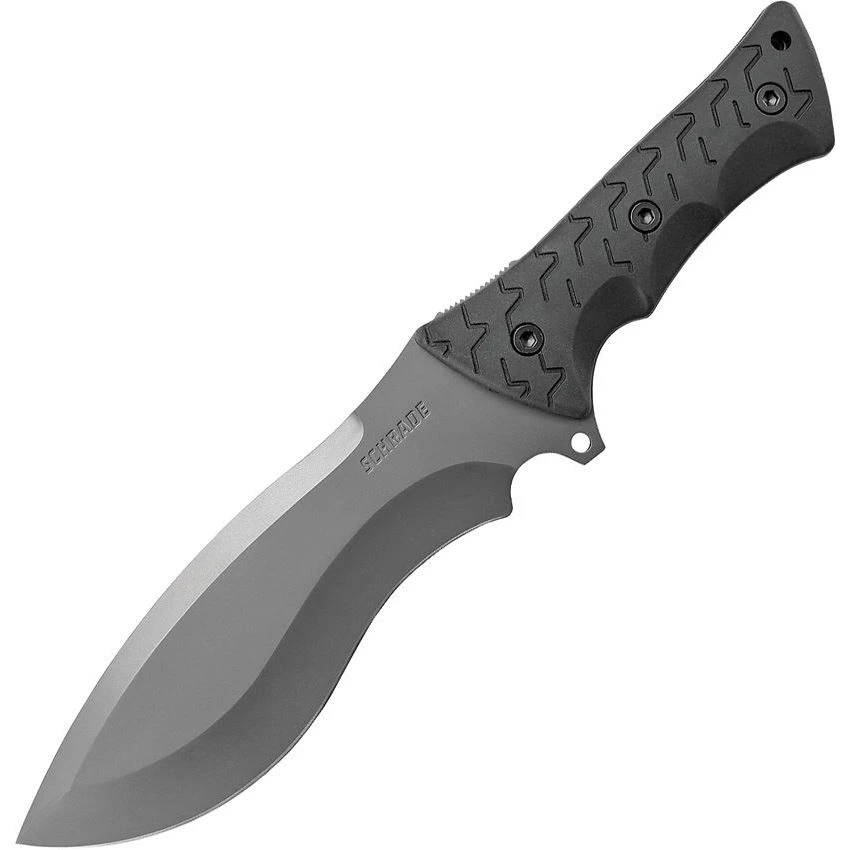 Schrade F28 Little Ricky Fixed DARK Gray Finish Blade Knife With Textured Black Rubber Handles 3 Schrade F28 Little Ricky Fixed DARK Gray Finish Blade Knife With Textured Black Rubber Handles