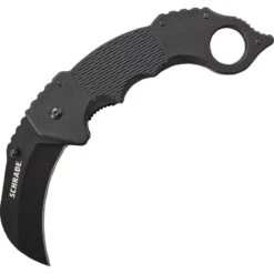 Schrade 110 Karambit Point Blade Linerlock Folding Pocket Knife With Textured Black G-10 Handles