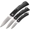 Imperial Schrade COM6CP Lockback Folding Pocket Satin Finish Stainless Blade Knife With Black Textured Plastic Handle - 3 Piece Combo