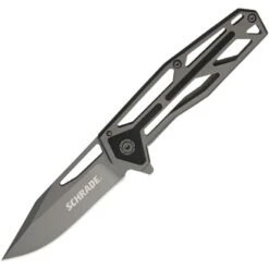 Schrade 1084283 Framelock Gray Titanium Coated Knife With Titanium Finish Stainless Handle