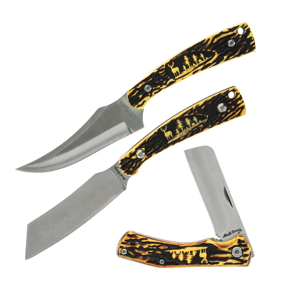 Uncle Henry Whitetail 3 Piece Hunting Knife Gift S 3 Uncle Henry Whitetail 3 Piece Hunting Knife Gift S